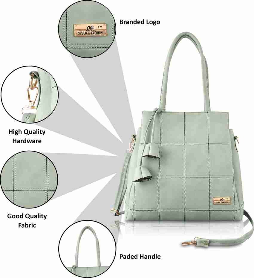 Buy SXF SPEED X FASHION Women Green Hand held Bag Green Online