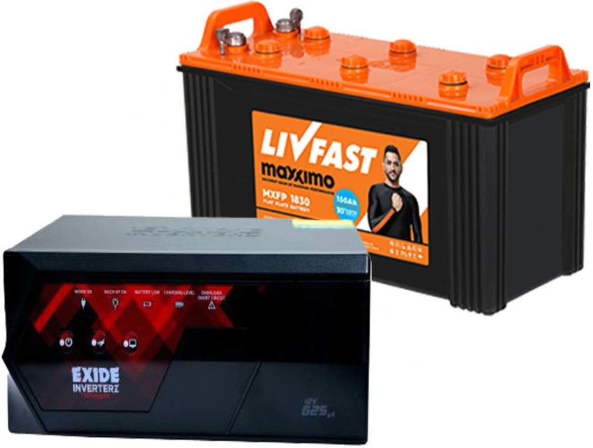 Livfast MXFP 1830 Exide Magic 625 Flat Plate Inverter Battery