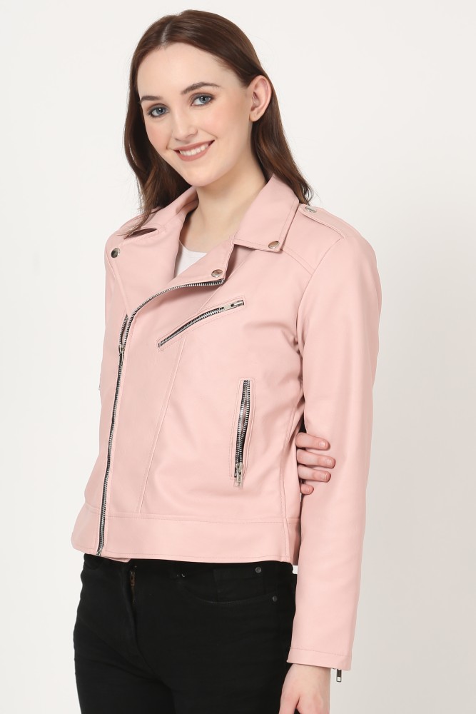 Kota crop faux leather on sale jacket