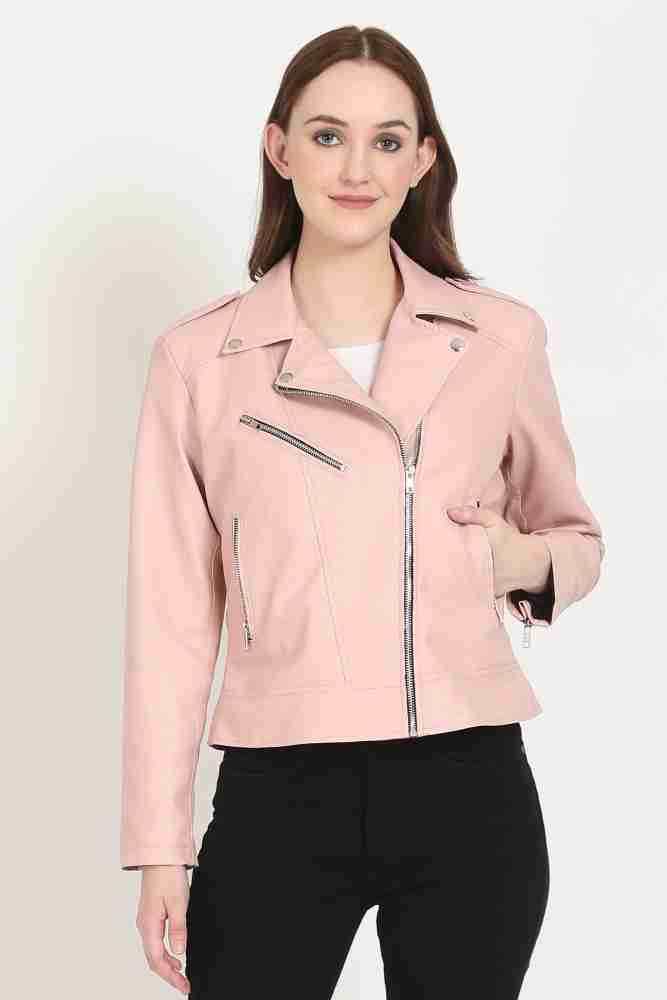 Kota crop faux hot sale leather moto jacket