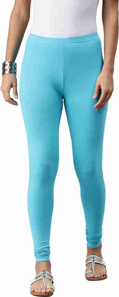 De Moza Women Off White Solid Cotton Churidar Leggings - XL