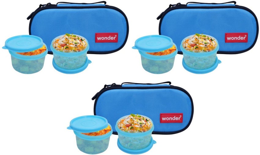 Borosil Set of 3 Pcs Prime Glass Lunch Box Of 400 ML Each Are Microwave Safe