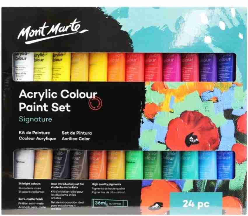 Levin Acrylic Paint Set 12 Colours 12ml, Perfect for Canvas,  Wood, Fabric, Leather, Cardboard, Paper, MDF and Crafts 