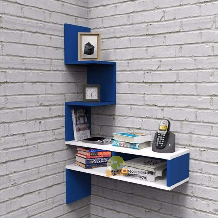 NEW DESINE Zig zag Corner Rack Shelf for Living and Bedroom