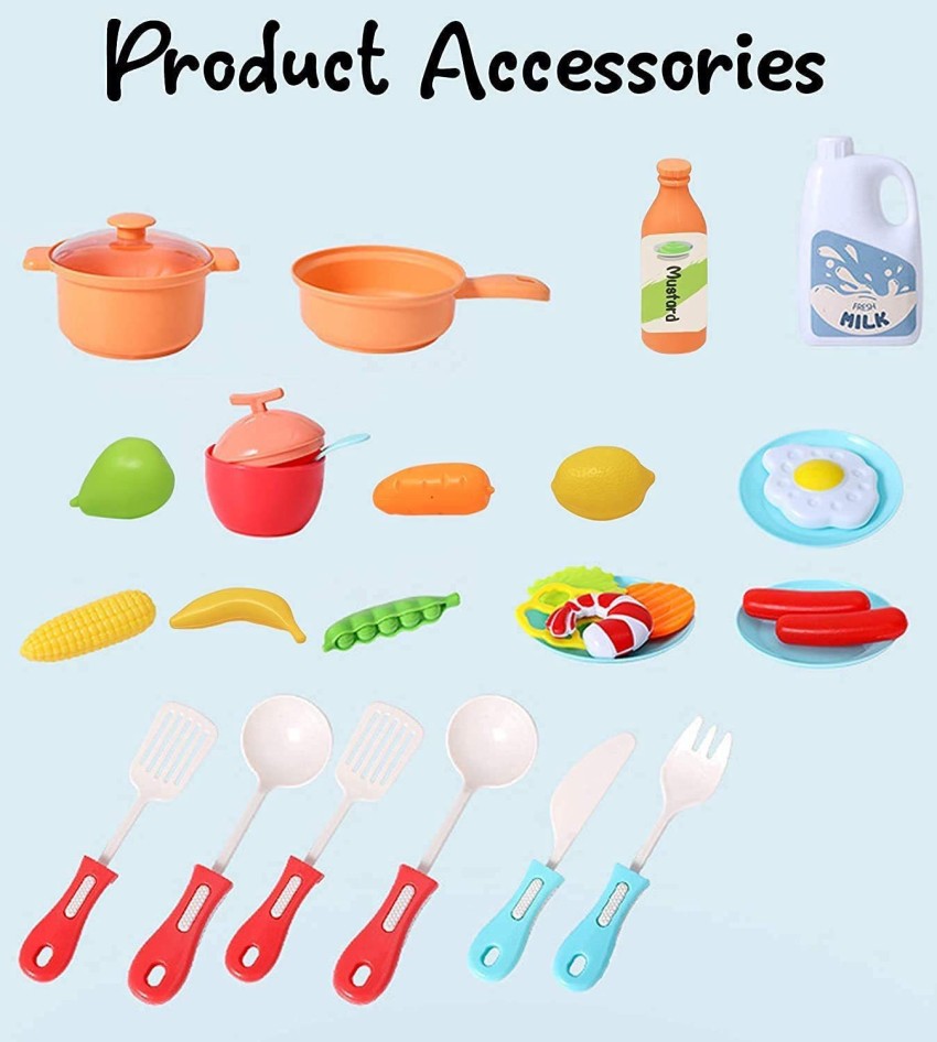 Kitchen Play Set With Accessories- Mini Kitchen Set With Realistic