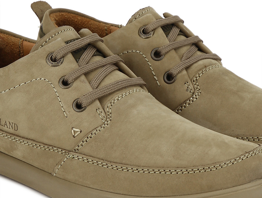 Woodland men's 2025 khaki leather sneakers