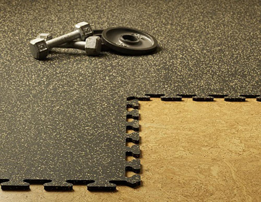 jumprfit EPDM Rubber Interlocking Tiles Exercise Mat Protective