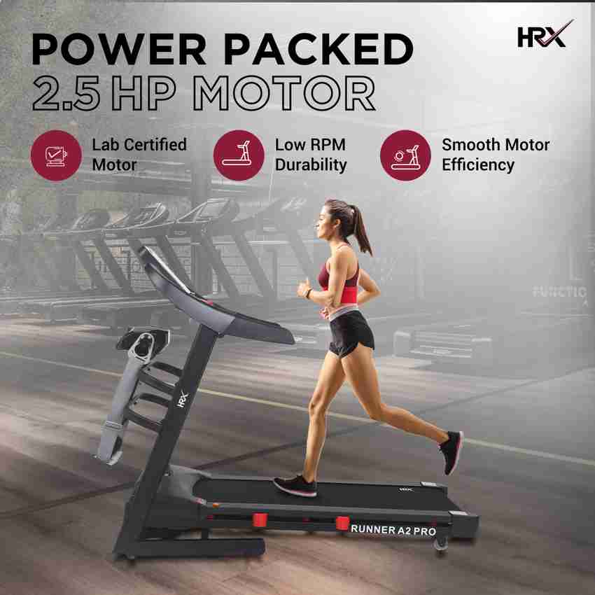 HRX RUNNER A2 PRO Automatic Treadmill for Home Gym with Massager 2.5HP Peak Auto Incline Best Cardio and Exercise Treadmill Buy HRX RUNNER A2 PRO Automatic Treadmill for Home Gym with Massager