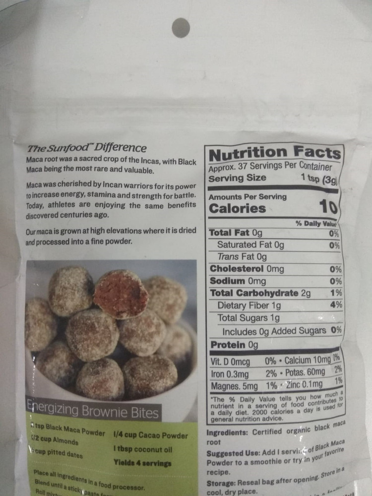 Sunfood maca powder top