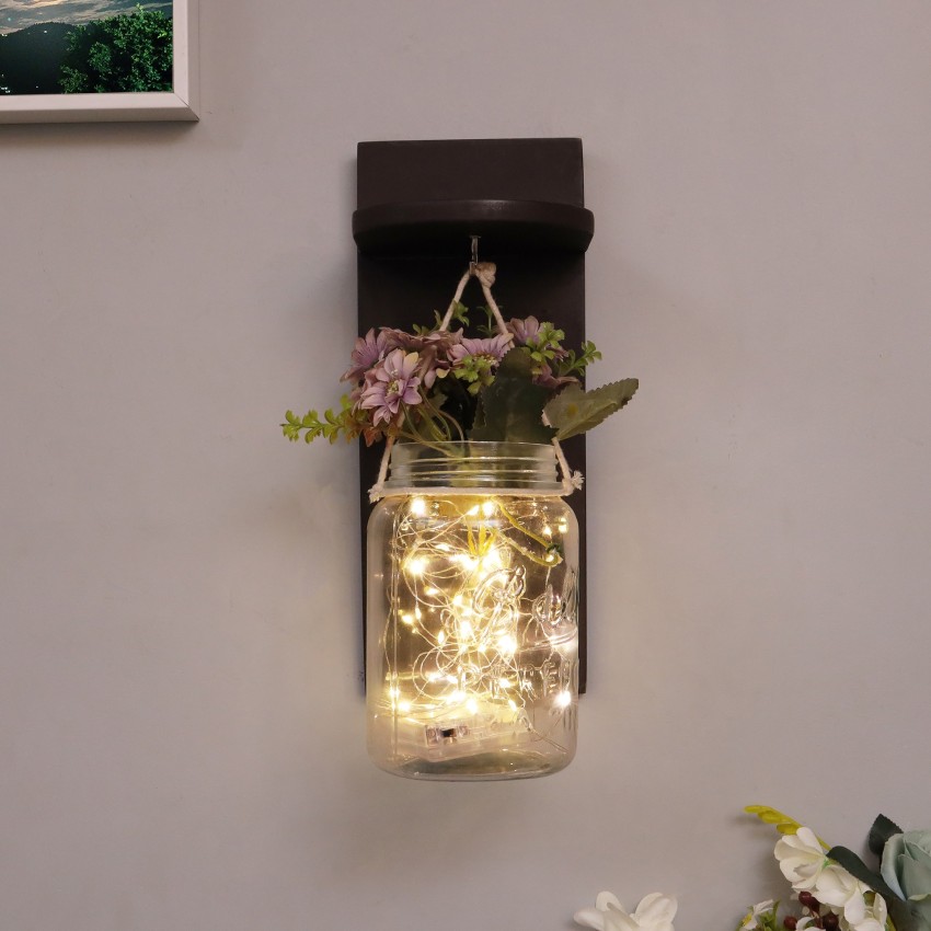 Homesake Rustic Mason Jar Wall Scones with Firefly String Lights Price in  India - Buy Homesake Rustic Mason Jar Wall Scones with Firefly String  Lights online at