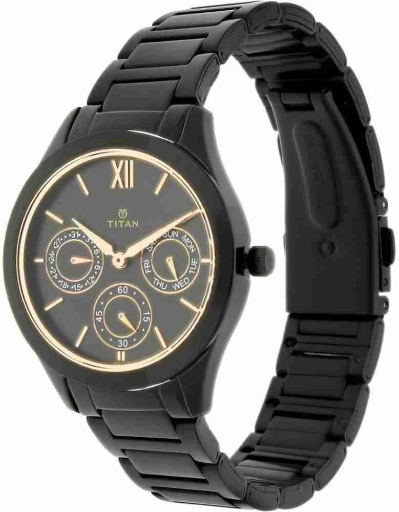 Titan black hot sale watch women