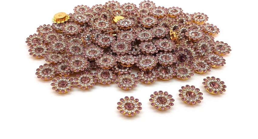 100pcs Hole Sewing Stone Beads Crystal Glass Rhinestone Gold Cup