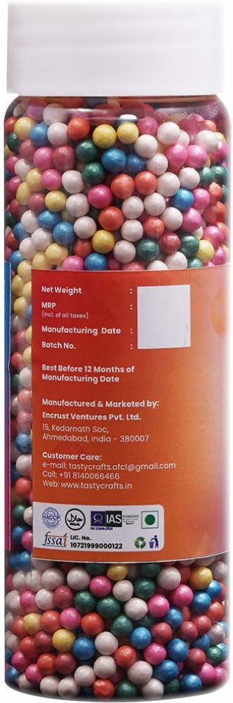 Tastycrafts Dazzling Ball, 6 mm  Edible Bakestable Colour Balls