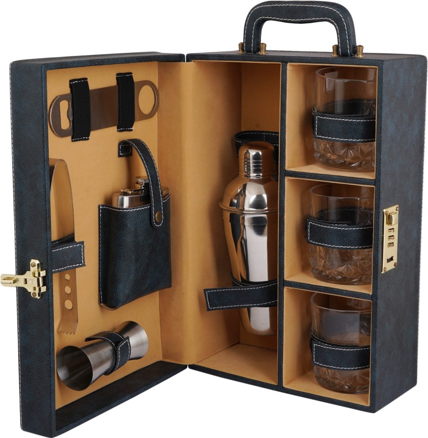Bar Accessories Mini Bar Set Portable Leatherette Briefcase Travel