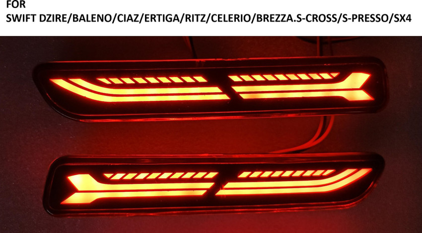 Rear bumper reflector light with indicator shop for baleno