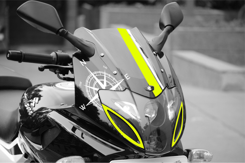 Bike front visor sticker best sale