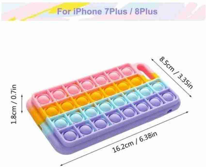  EVERMARKET Push Pop Bubble Fidget Sensory Toy Case for iPhone 7  Plus/ 8 Plus, Rainbow Color Push Pop Bubble Silicone Case for iPhone 7  Puls/ 8Plus, Silicone Drop Protection Case 5.5