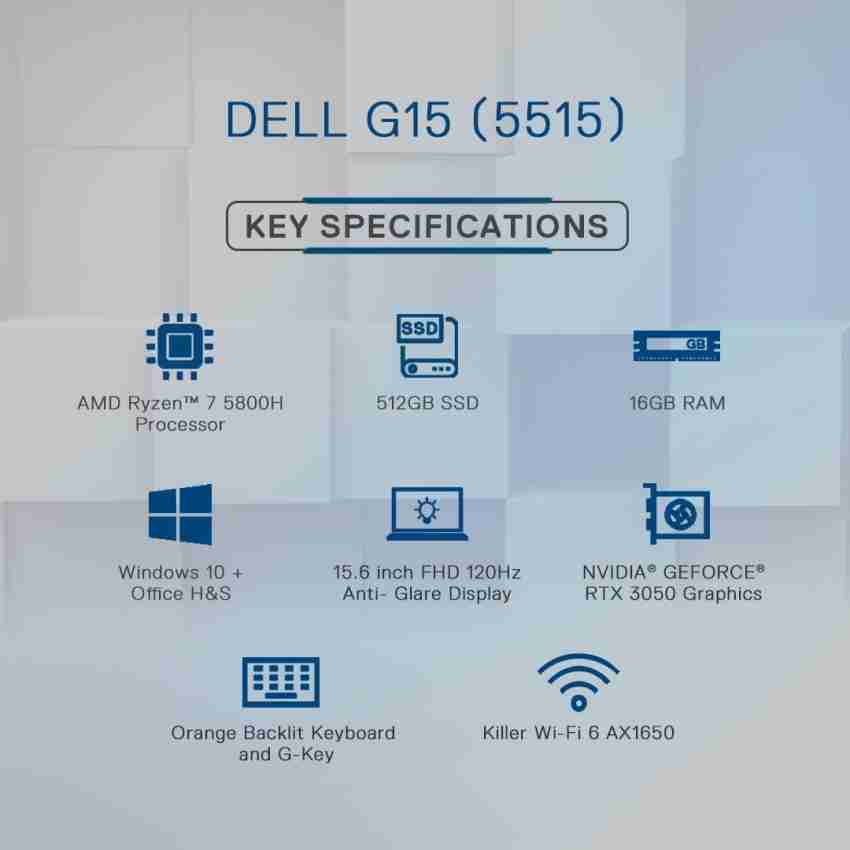 DELL G15 AMD Ryzen 7 Octa Core 5800H - (16 GB/512 GB SSD/Windows