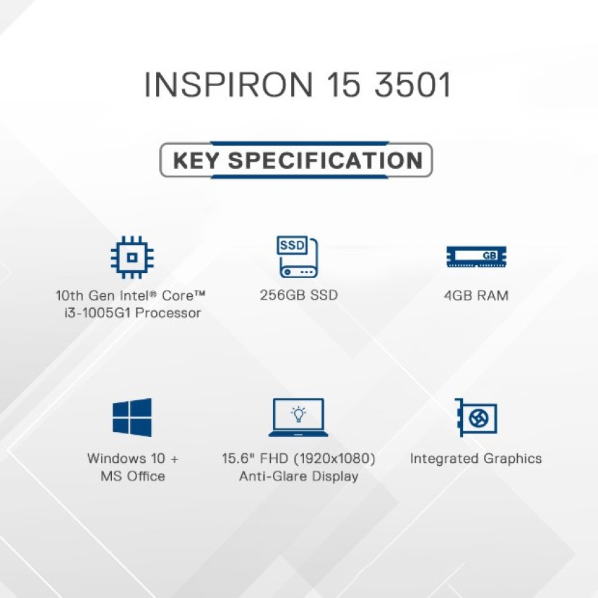 DELL Pc Portable Inspiron 3501 I3-1005G1 (8G/256GO SSD)