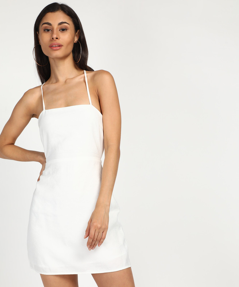 FOREVER 21 Women Bodycon White Midi/Calf Length Dress - Buy FOREVER 21  Women Bodycon White Midi/Calf Length Dress Online at Best Prices in India |  Flipkart.com