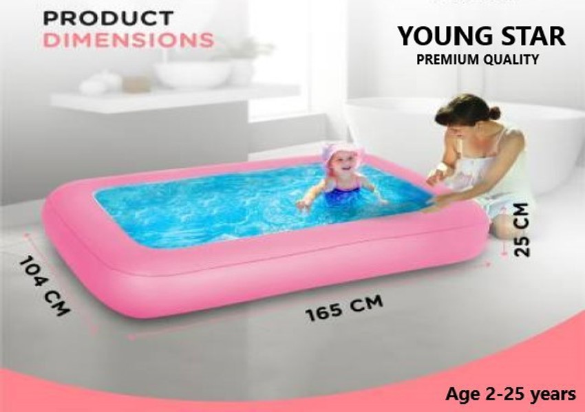 YOUNG STAR PREMIUM COMBO WOW 1 BIG 5.5 FEET SIZE RECTANGULAR WATER BATH SWIMMING POOL FOR KIDS AND ADULTS BEST SELLER PEOPLE CHOICE 5.5 FEET WATER SWIMMING POOL FOR ALL AGE GROUP. 5.5ft