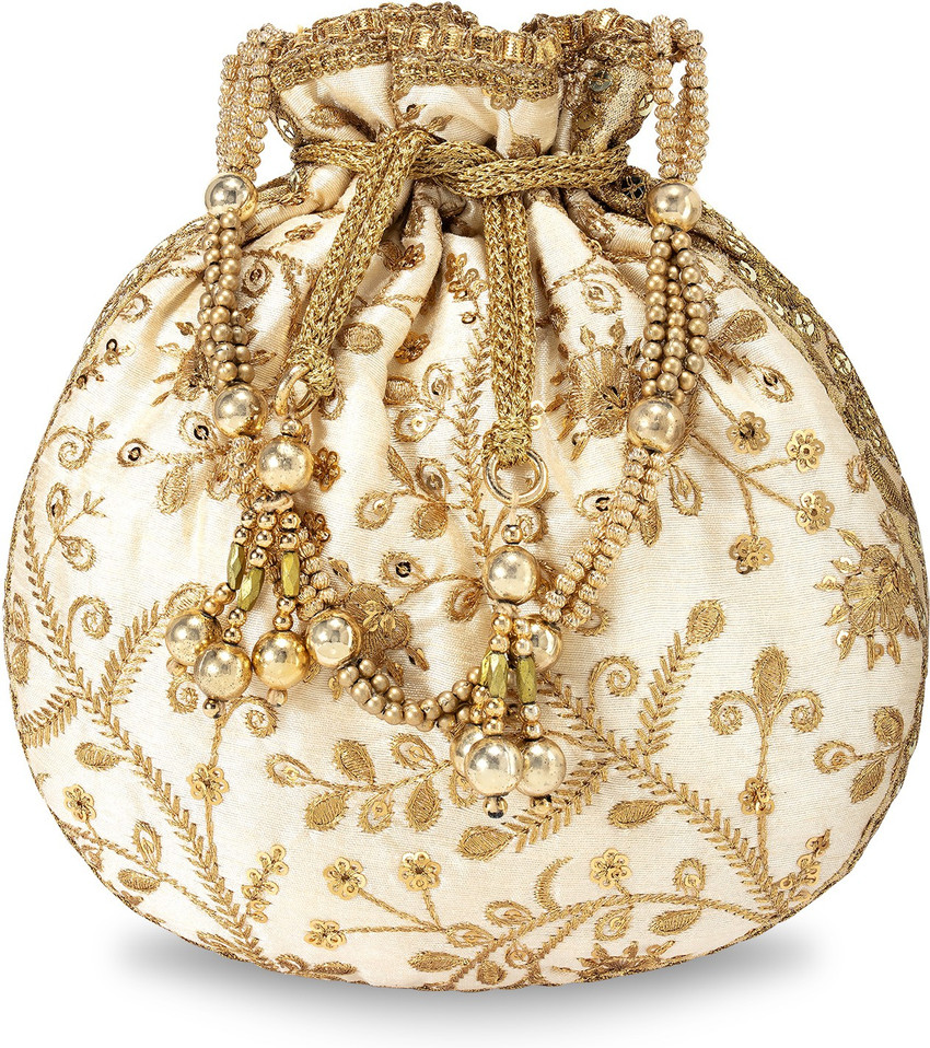 PEORA Potli Bags for Women Evening Bag Clutch Ethnic Bride Purse with Drawstring P04CRM Potli Cream Price in India Flipkart