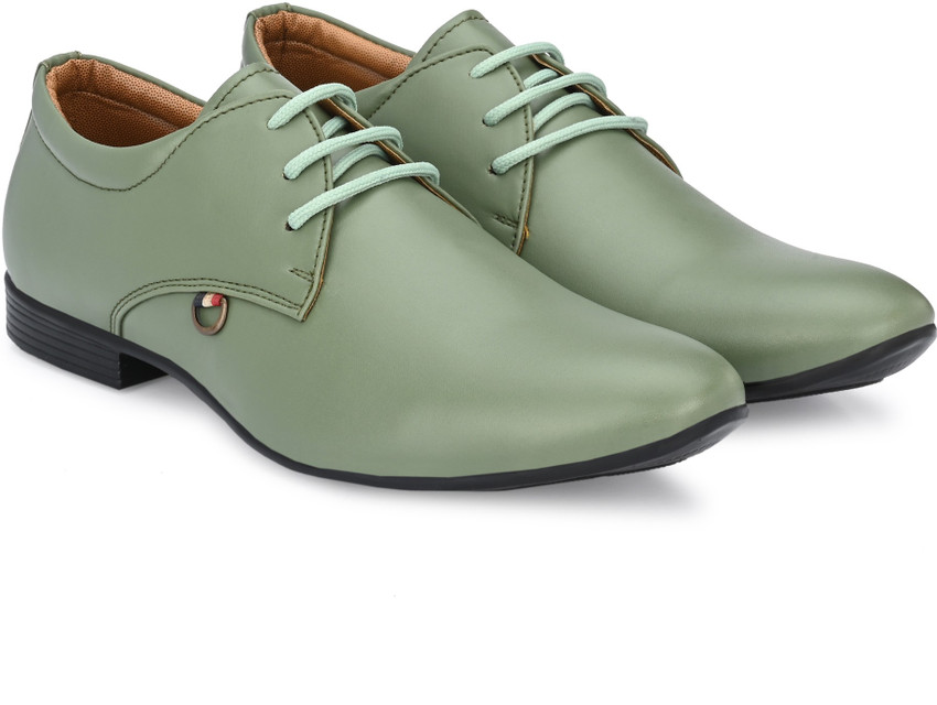 Peclo Olive Formal Shoe for Mens Lace Up For Men Buy Peclo Olive