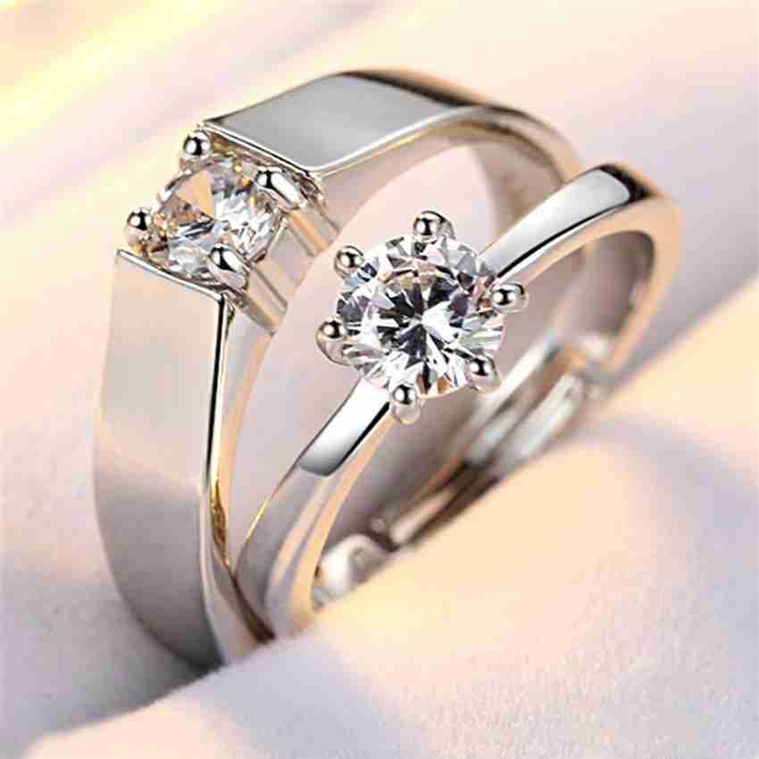 Shopping Dust Valentine Day Gifts Couple Rings for Girls and Boys Valentine Day Propose Your Girlfriend Boyfriend Wedding Ring engagement ring anniversary Ring Best Gift for Couple Alloy Platinum Plat...