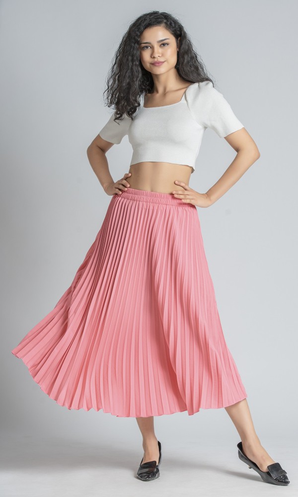 Pink pleated hotsell skirt xl