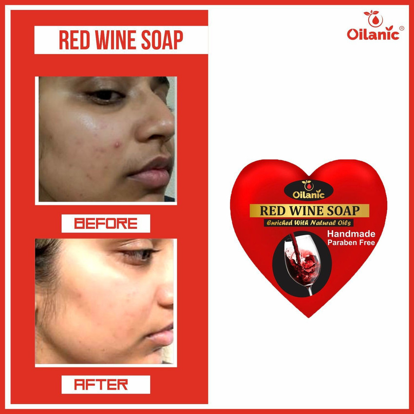 Oilanic Red Wine Soap Bathing Bar Ideal For Men and Women 100 gms