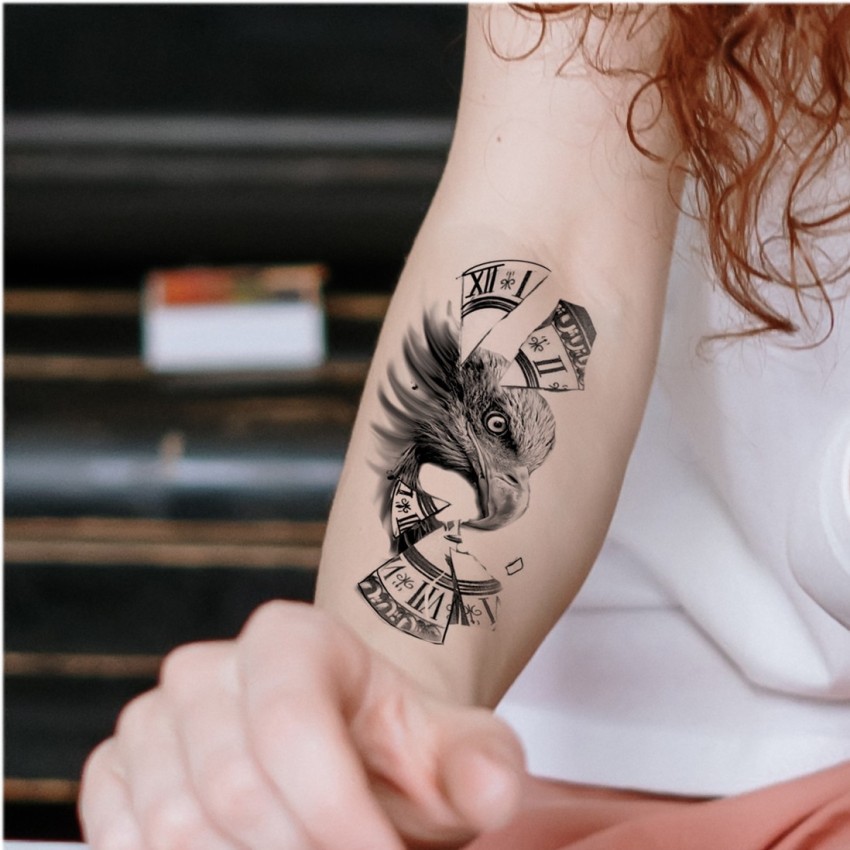 voorkoms Eagle Wing Black Compass Temporary Tattoo Waterproof - Price in  India, Buy voorkoms Eagle Wing Black Compass Temporary Tattoo Waterproof  Online In India, Reviews, Ratings & Features