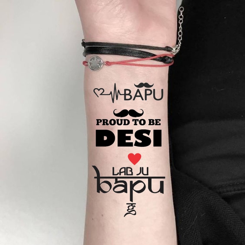 komstec Bapu Proud To Be Desi Tattoo Lab Ju Babu Waterproof Sticker  Temporary for Men Tattoo - Price in India, Buy komstec Bapu Proud To Be  Desi Tattoo Lab Ju Babu Waterproof