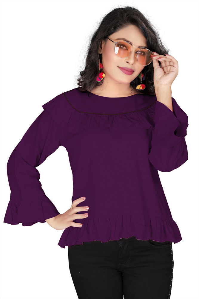 dark purple ladies tops
