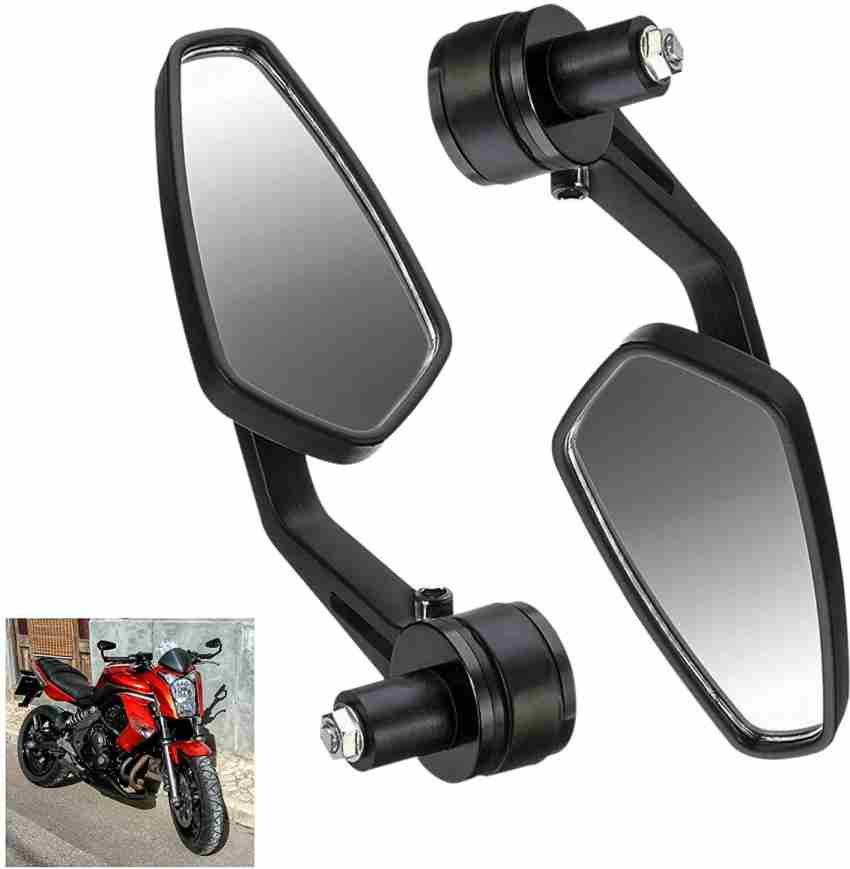 YAKONDA Alloy Stylish Design Mirror for Motorbike Rearview Side Handle Bar  End Mirrors For All Universal Bikes (Left & Right, Pack of 2, Black) Bike  Mirror Adapter Price in India - Buy
