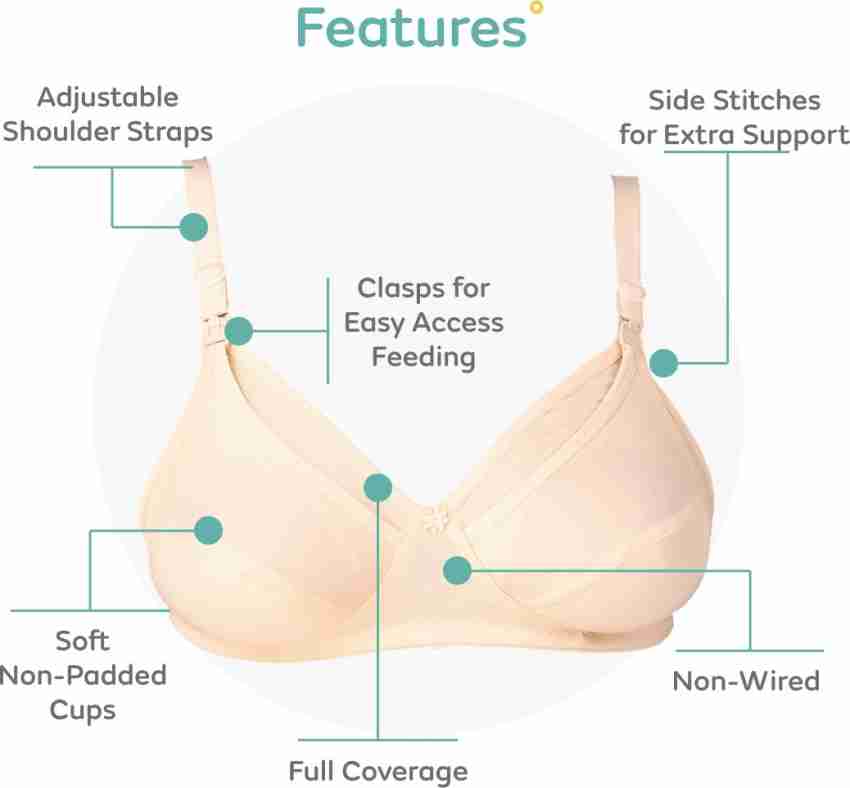 Buy Mylo Maternity/Nursing Bras Non-Wired, Non-Padded - Pack of 3 with free Bra  Extender ( Magnolia Cream) 30 B Pack of 3 Online at Best Prices in India -  JioMart.