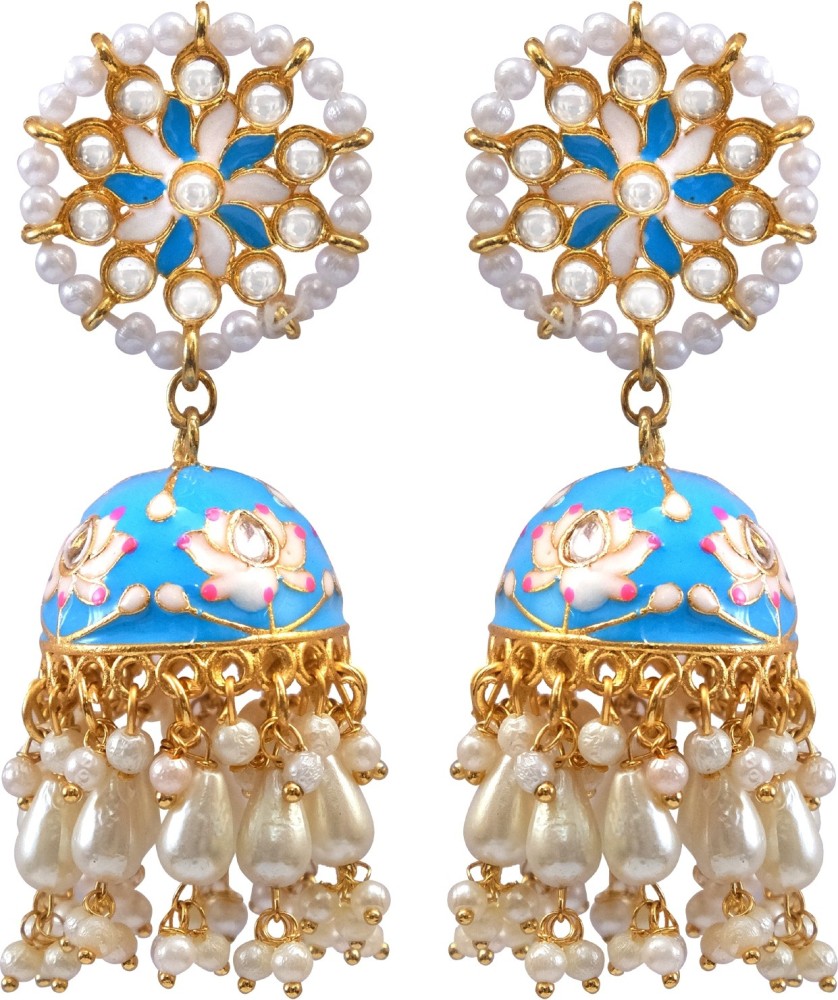 Flipkartcom  Buy CRUNCHY FASHION Traditional GoldPlated White  Black  Pearl Pasa Earrings Alloy Drops  Danglers Online at Best Prices in India