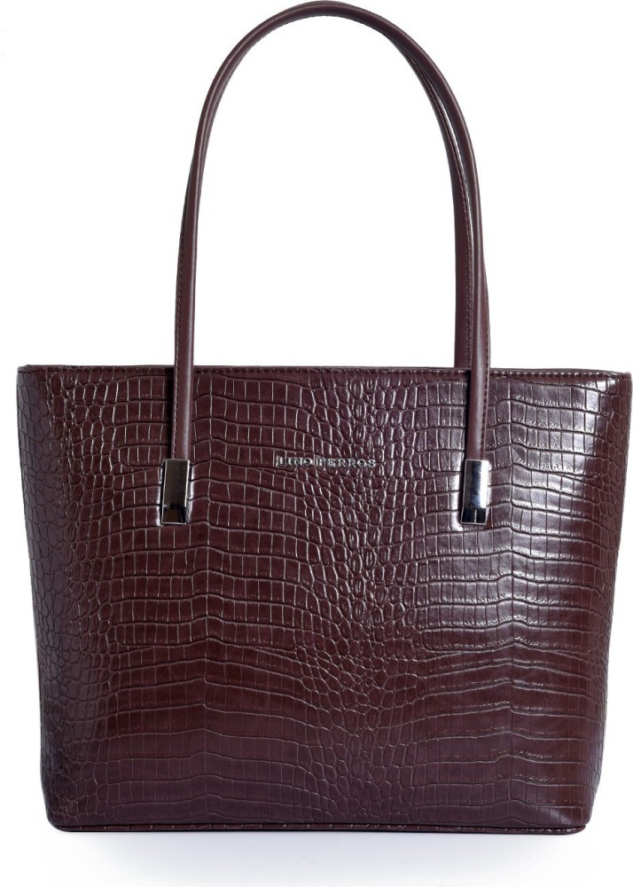 Buy LINO PERROS Tan Womens Tan Croco Coloured Laptop Bag