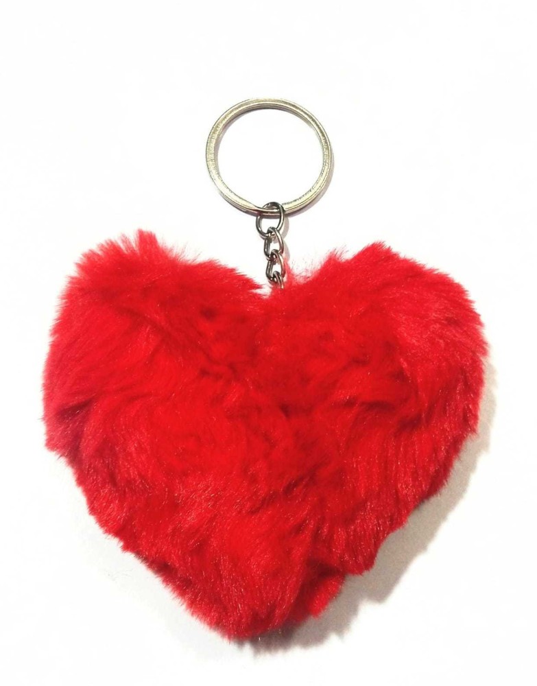 HEART KEYRING RED