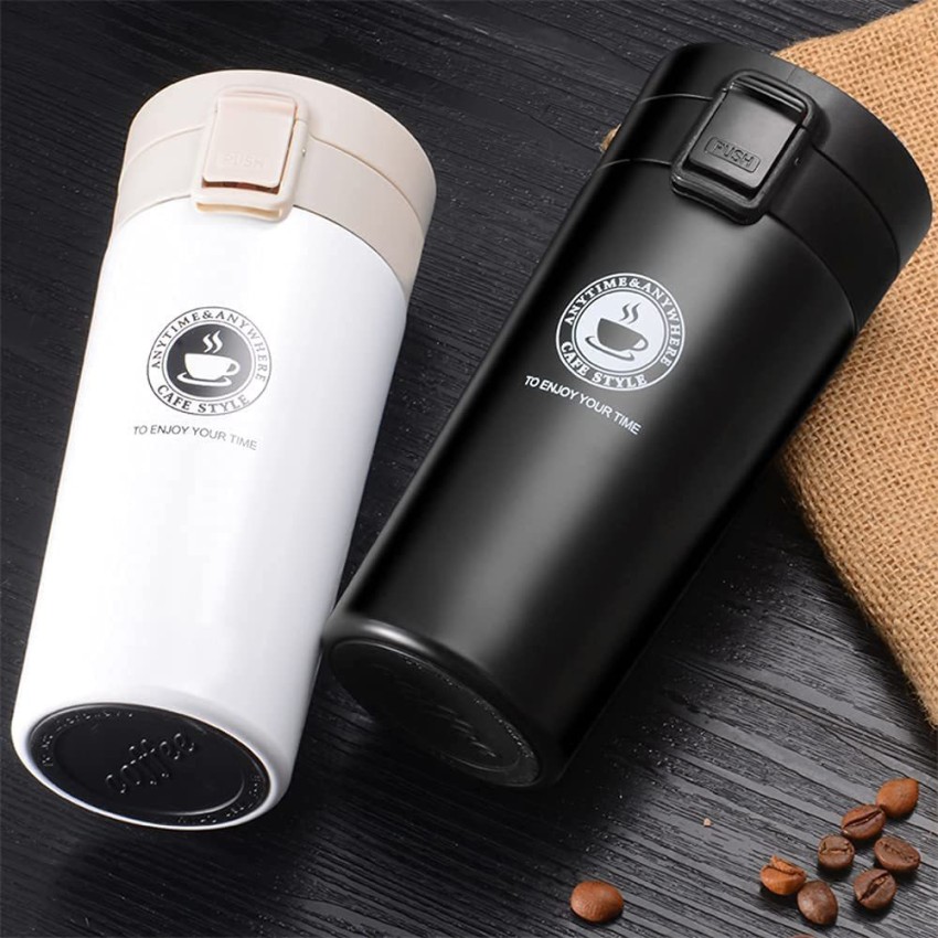 Cartshopper Double Wall 380ML Vacuum Insulated Stainless Steel Tea Coffee Thermos Flask Travel Stainless Steel Coffee Mug