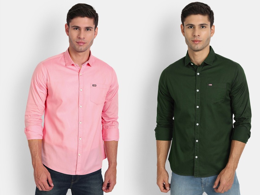 Buy Plus91 Men Solid Casual Pink Shirt Online at Best Prices in