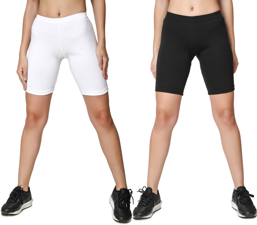 Sunzel Softmax Crossover Biker Shorts for Women, V Criss