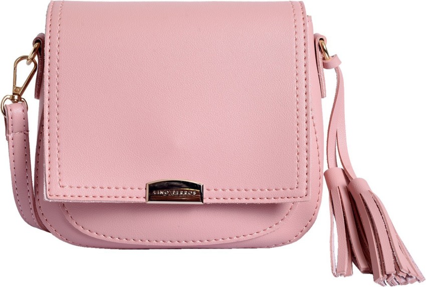 LINO PERROS Pink Sling Bag LWSL00404PINK Pink Price in India