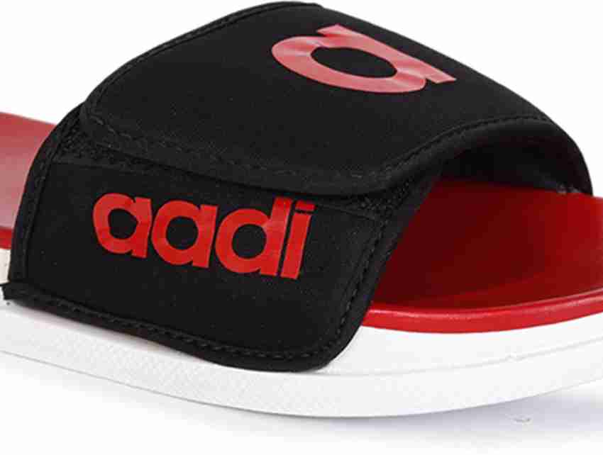 aadi Men's Red Synthetic Leather Daily Casual Slider Slides - Buy