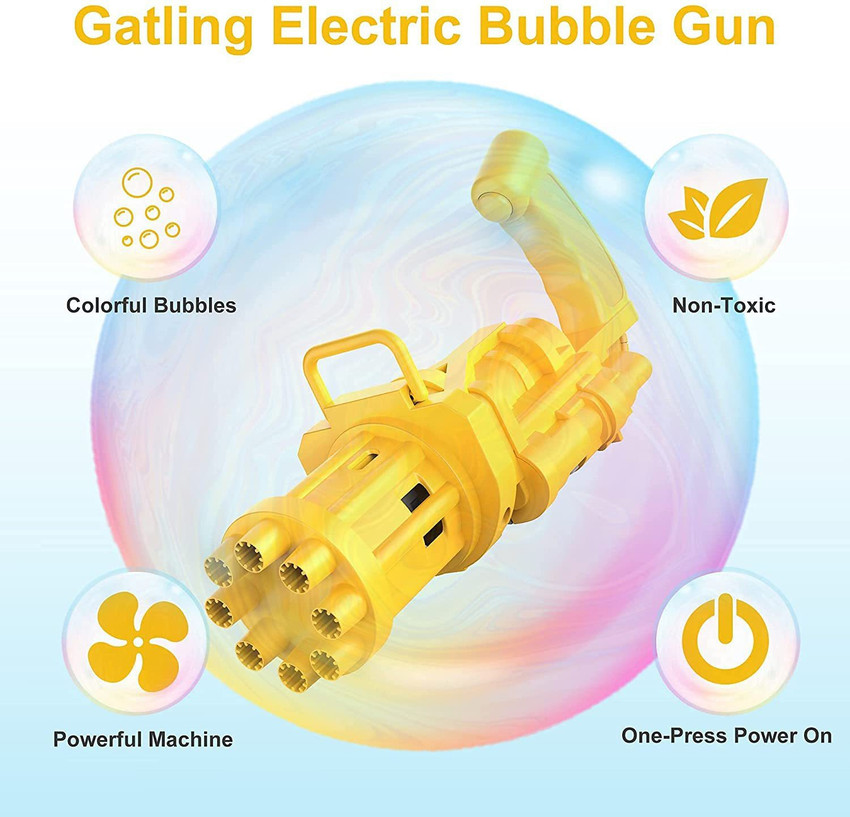 First Play 8-Hole Electric Bubbles Gun for Toddlers Toys,Gatling Bubble  Machine Outdoor