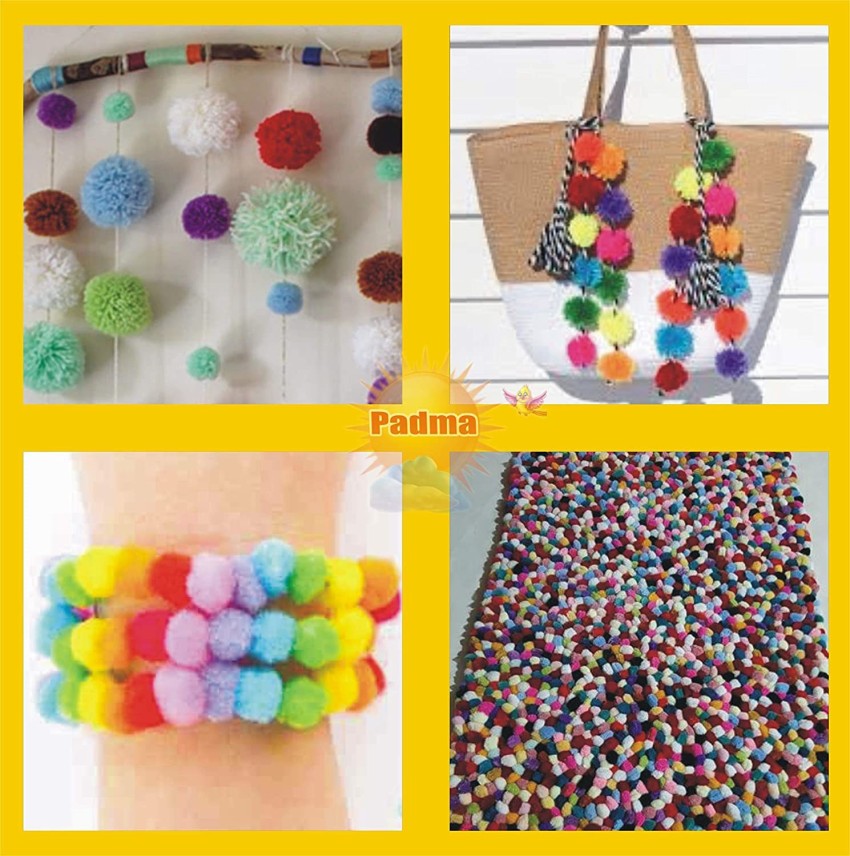 Multicolor Round Glitter Pompom Ball, Quantity Per Pack: 500 Pcs at Rs  150/packet in Mira-Bhayandar