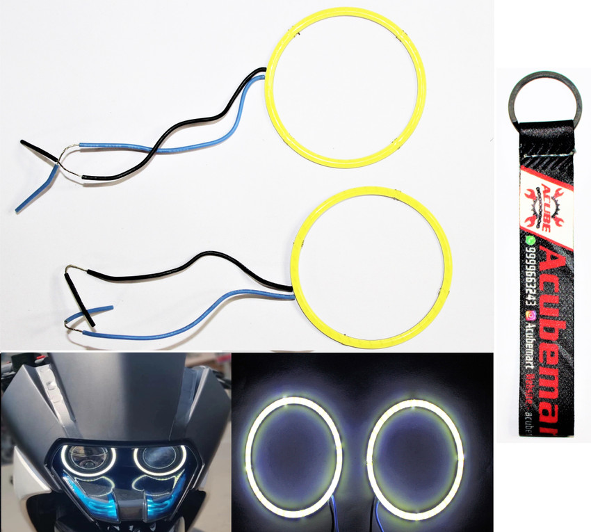 acube mart KTM RC200 390 ring light Demon Angel Eyes white with AM key chain Projector Lens Price in India Buy acube mart KTM RC200 390 ring light Demon Angel Eyes