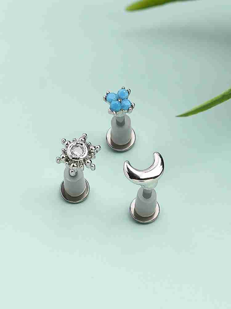 Accessorize London Women'S Gold Set Of 3 Nature Stud Earring Pack