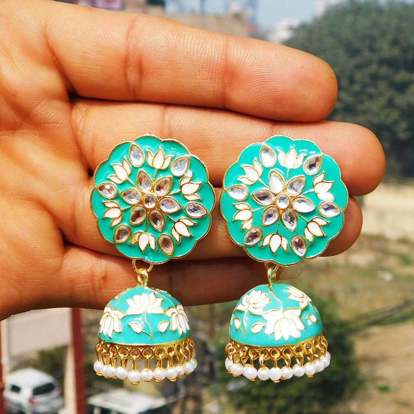 Light green deals colour earrings