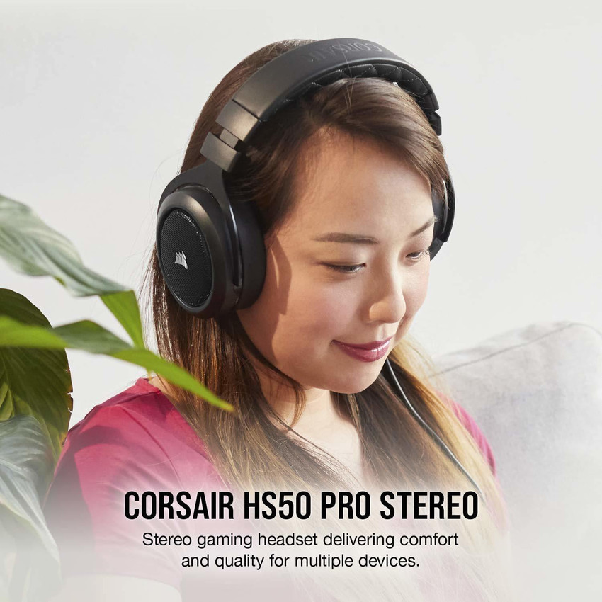 Corsair HS50 PRO Stereo Wired Carbon Wired Headset Price in