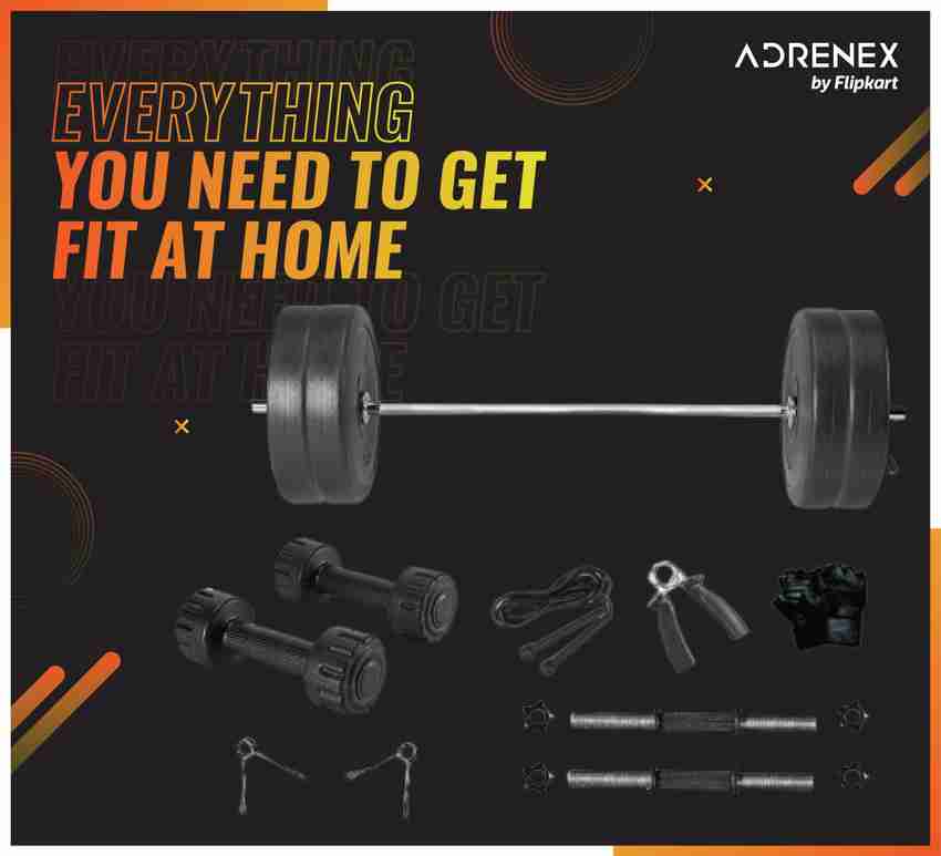 Adrenex by Flipkart 8 Kg with Barbell Rod Weight Plates PVC Dumbbells Home Gym Combo Price in India Buy Adrenex by Flipkart 8 Kg with Barbell Rod Weight Plates